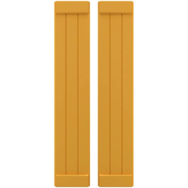 Ekena Millwork Americraft 3-Board Exterior Wood Joined Board-n-Batten Shutters w/ End Batten, ARW103BB311X77TUH, PR ARW103BB311X77TUH - main